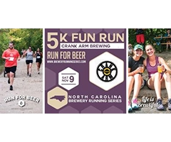 5K Fun Run x Crank Arm Brewing logo on RaceRaves