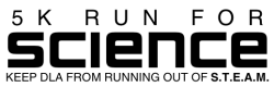 DLA Run for Science 5K logo on RaceRaves