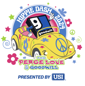 Hippie Dash for Peace Love & Goodwill logo on RaceRaves