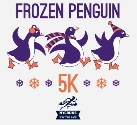 NYCRUNS Frozen Penguin 5K logo on RaceRaves