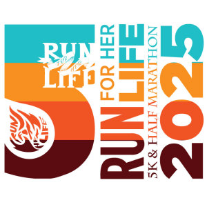 Run for Her Life 5K and Half Marathon logo on RaceRaves