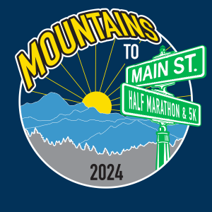 Mountains to Main Street Half Marathon & 5K logo on RaceRaves