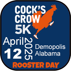 Rooster Day Cock’s Crow 5K logo on RaceRaves