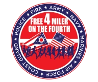 Free 4 Miler on the Fourth logo on RaceRaves