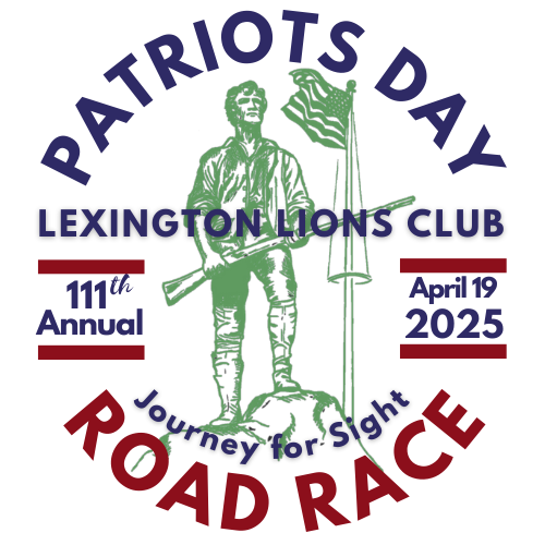 Lexington Lions Club Patriots Day 5 Mile Road Race logo on RaceRaves