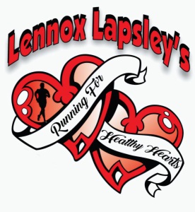 Lennox Lapsley’s Running for Healthy Hearts Half Marathon logo on RaceRaves