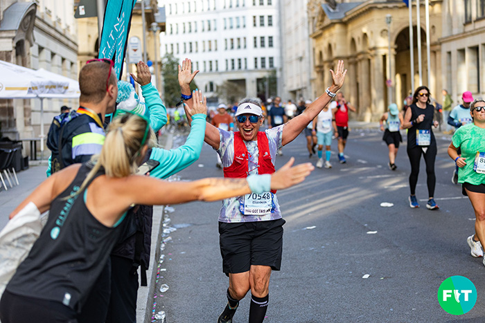 Happy runner at the Berlin Marathon