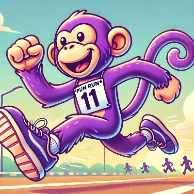 Beneeezy Purple Monkey Fun Run logo on RaceRaves