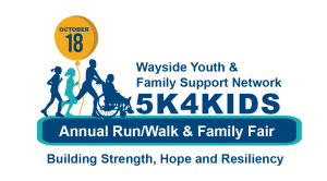 Wayside Youth & Family Support Network 5K4Kids logo on RaceRaves