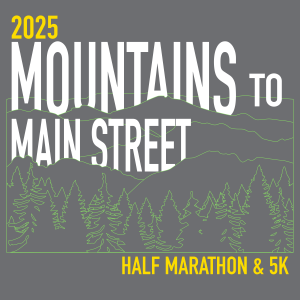 Mountains to Main Street Half Marathon & 5K logo on RaceRaves