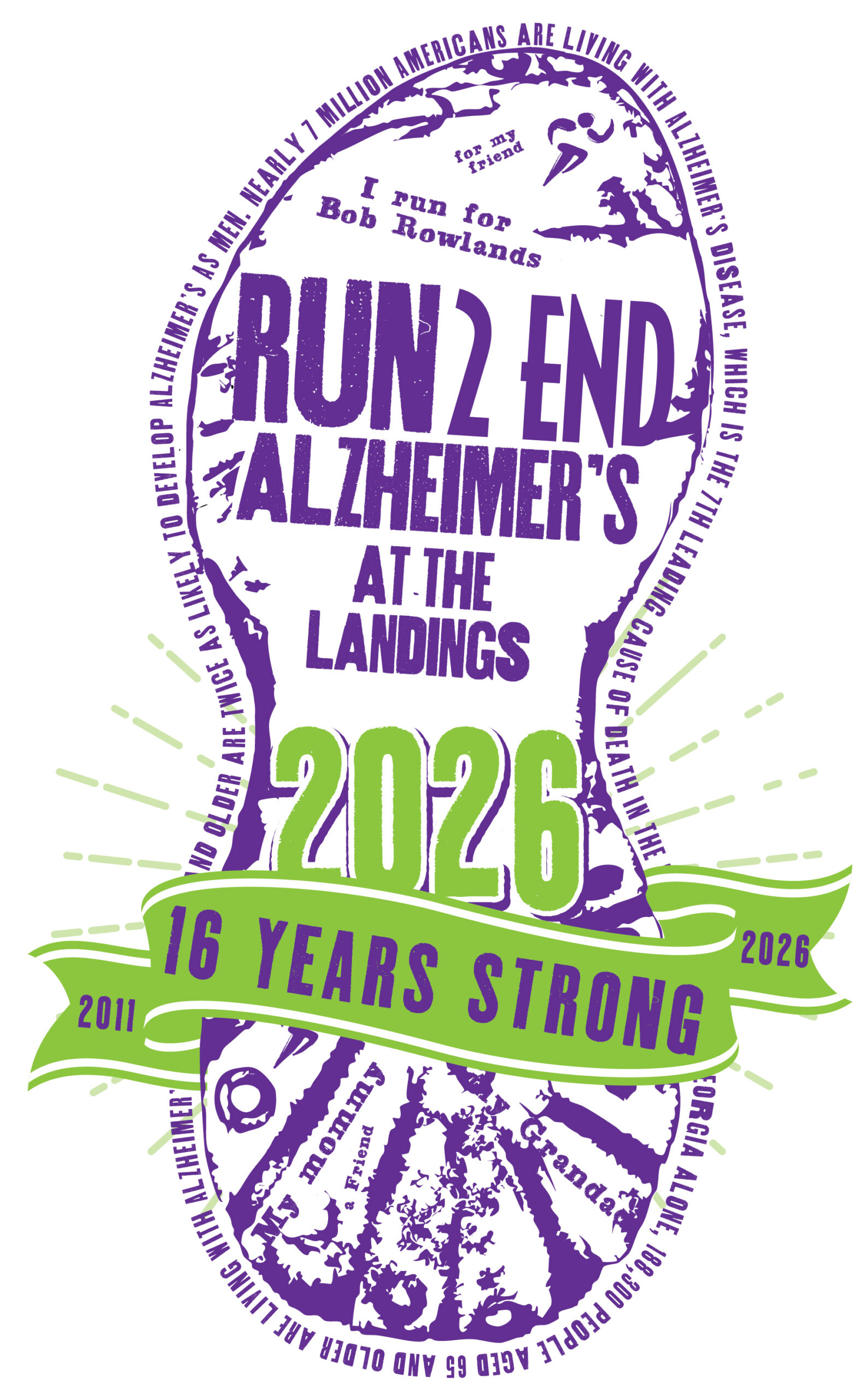 Run 2 End Alzheimer’s at the Landings logo on RaceRaves
