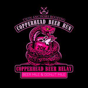 Copperhead Beer Relay, 20K and Beer Mile logo on RaceRaves