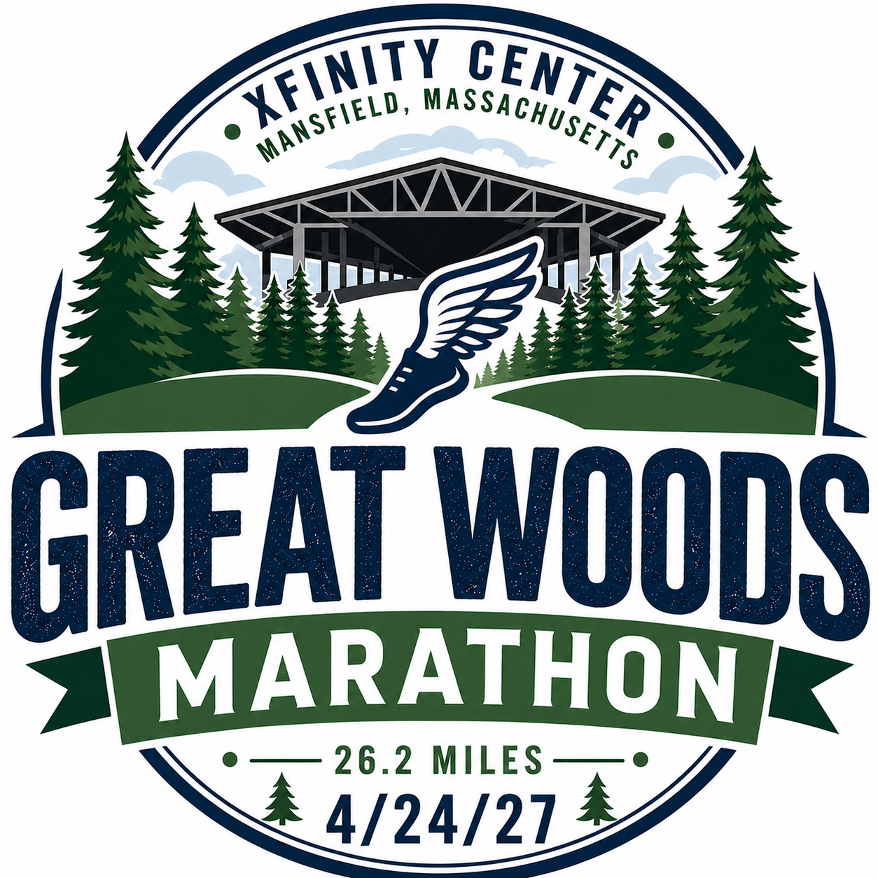 Great Woods Marathon logo on RaceRaves