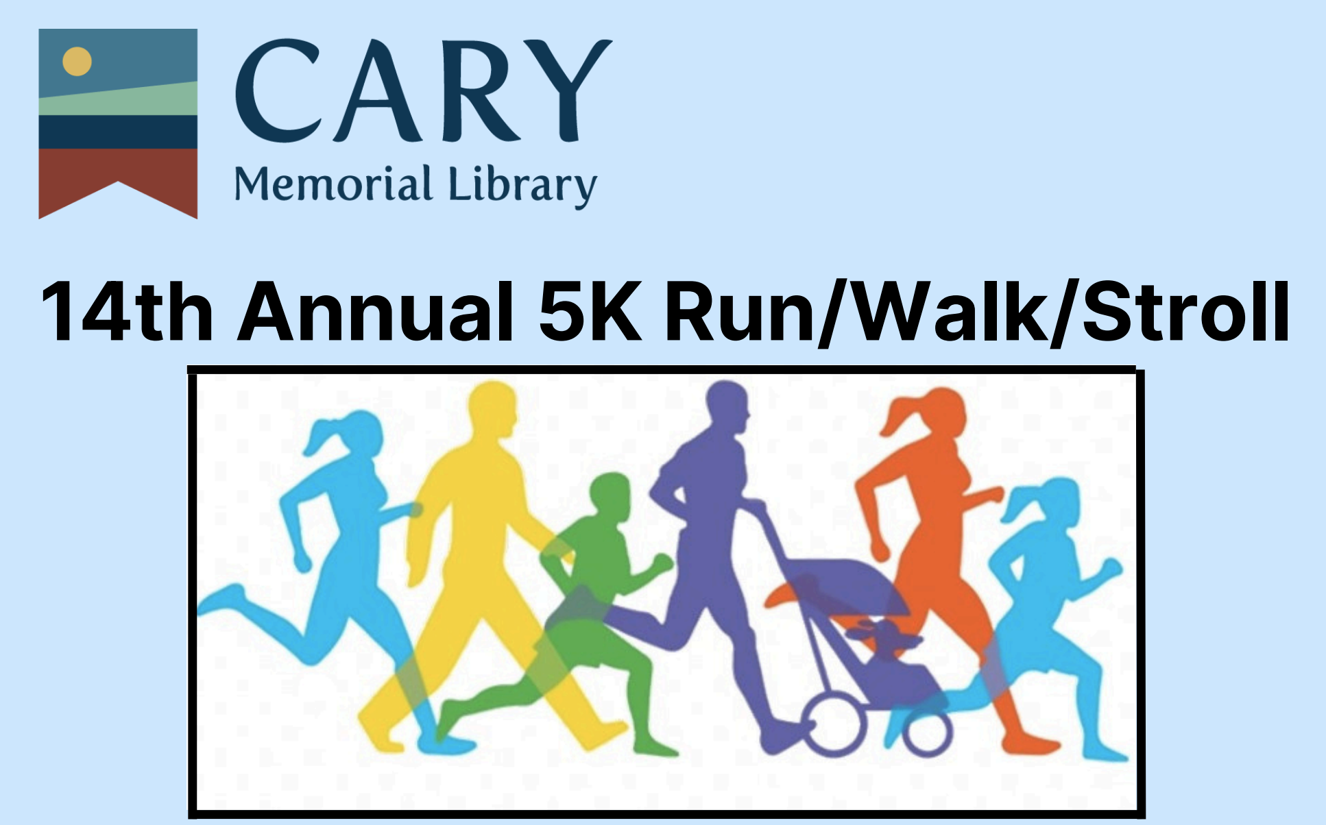 Cary Memorial Library 5K logo on RaceRaves
