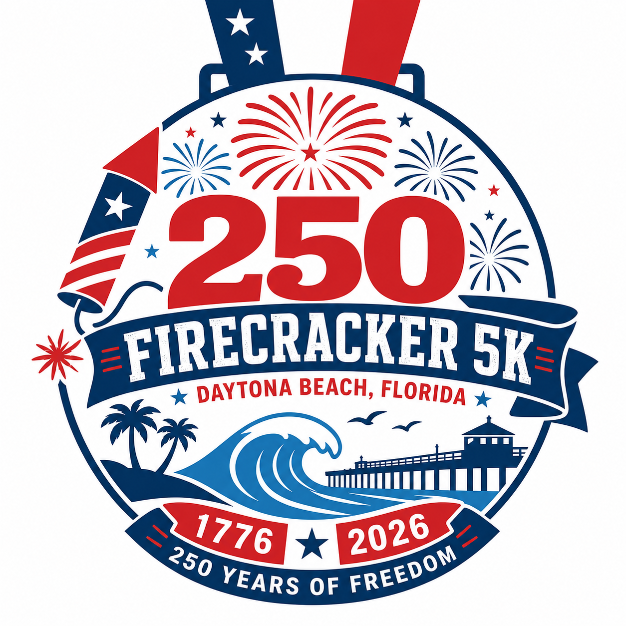 Firecracker 5K Daytona Beach logo on RaceRaves