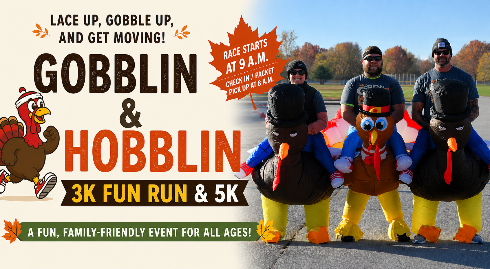 Gobblin & Hobblin 5K & 3K logo on RaceRaves