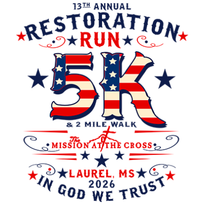 Mission at the Cross Restoration Run logo on RaceRaves