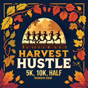Harvest Hustle Half Marathon logo on RaceRaves
